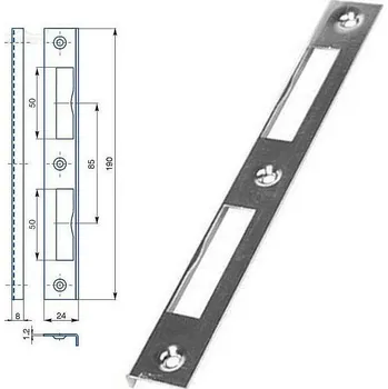 Dveřní kování Protiplech K-192 BZn uni.(50ks) (Protiplech dveřní pro dveře obložkové apod.)