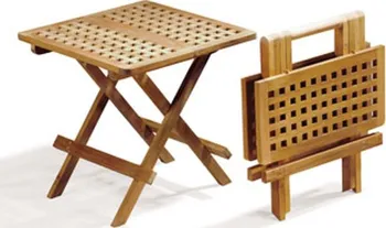 Zahradní stůl Texim Piknik hranatý teakový skládací stolek 50 x 50 x 50 cm