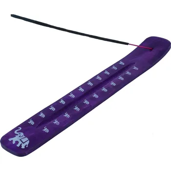 Vonná tyčinka Dřevěný stojánek na vonné tyčinky Slon - fialový