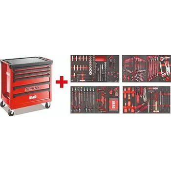 Montážní dílenský vozík s nářadím USAG 516 STXL6MM (301 ks)