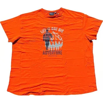 Pánské tričko Pánské tričko NORTH 56°4 oranžové s potiskem ADVENTURE 7XL - 8XL krátký rukáv NORTH 56°4 - 8XL