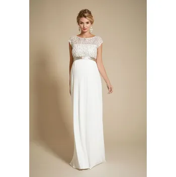 Těhotenské šaty Tiffany Rose Těhotenské svatební šaty dlouhé MIA Barva: Ivory - smetanová, Velikost: 3 EU 40-42, Materiál: krajkové-modal