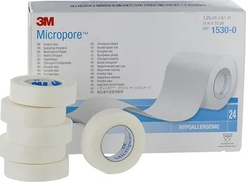 Náplast 3M Micropore papírová náplast bílá 1,25 cm x  9,1 m 24 ks