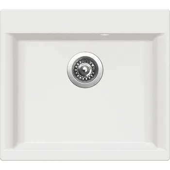 Granitový dřez EBS Sine 560 Granitový dřez bez odkapu, 56x50 cm, bílá