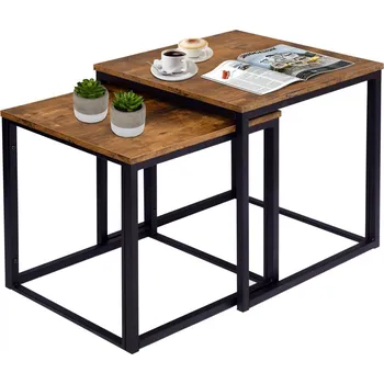 Konferenční stolek Praven sada konferenčních stolků hnědá