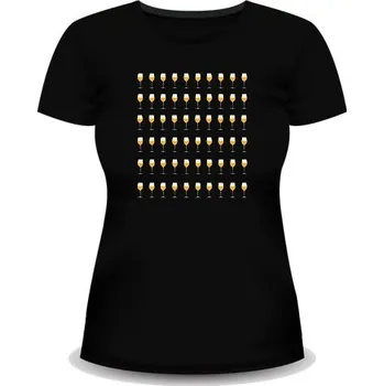 Dámské černé tričko k 60. narozeninám – skleničky