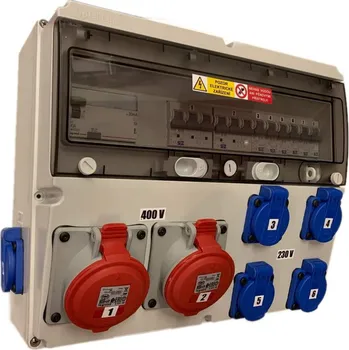 Rozvaděč RZP 63528.60200CH zásuvková kombinace zapojená