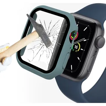 Příslušenství k chytrým hodinkám ENKAY 35916 ENKAY Obal s tvrzeným sklem pro Apple Watch 9 / 8 / 7 (41mm) zelený