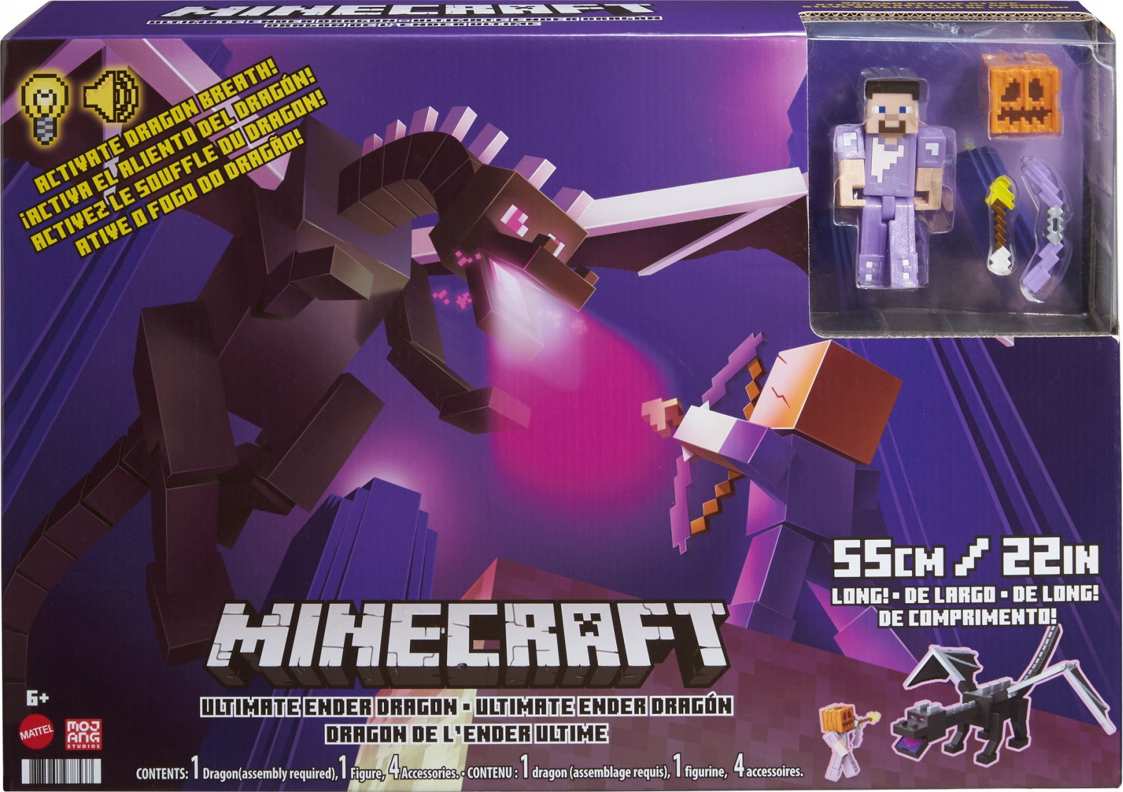 foto Figurka Mattel Minecraft Ultimátní Drak Ender a Steve