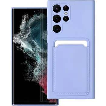 Náhradní kryt pro mobilní telefon Kryt Forcell Card Case Samsung Galaxy S22 Ultra fialový