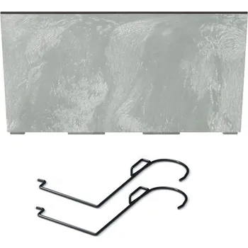 Květináč Prosperplast Truhlík Urbi Case Beton Effect, světle šedý, s držáky 40x19x20cm