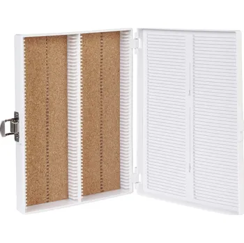 Jednorázové nádobí Krabice na podložní skla, pro 100 ks mikroskel, PS, Barva: Červená