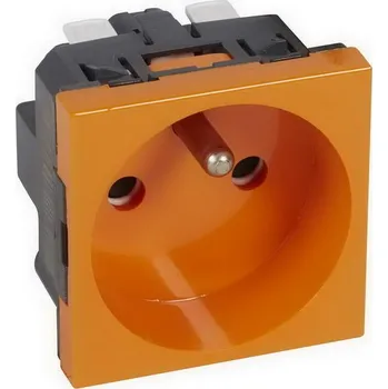 Elektrická zásuvka MOSAIC ZÁSUVKA 2P+T 2MODULOVÝ ORANŽOVÁ LEGRAND 077147