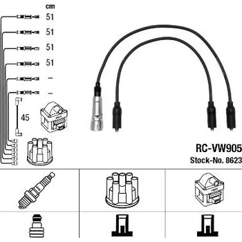 Zapalovací kabel Sada kabelů pro zapalování NGK 8623