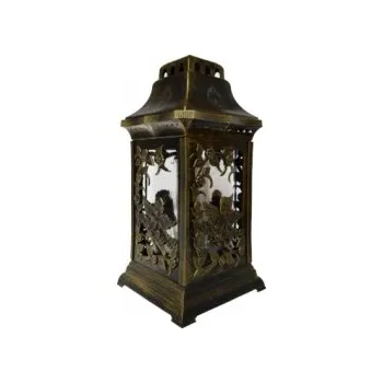 Svíčka Hřbitovní lampa zlatá Anděl