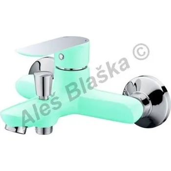 Vodovodní baterie BELAGGIO - Itálie | RIO 4144 zelená/chrom páková nástěnná vanová vodovodní baterie - GREEN/CHROM RIO4144 GREEN