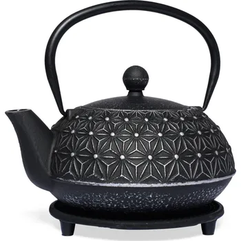 Konvice na čaj Čajová zahrada Japonská litinová konvice Saitama stříbrná 900ml s podložkou