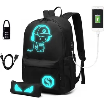 Školní batoh Kono Senkey svítící školní batoh 30 x 48 x 17 cm černý