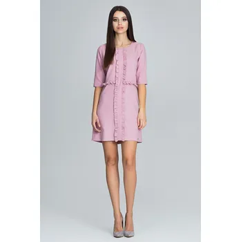 Dámské šaty Růžové šaty s volánky M618 Velikost: XL