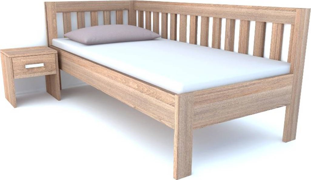 Postel Postelia SANY do L, 80x200 cm, buk - Dřevěné jednolůžko z bukového masivu