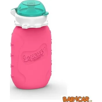 dětská jídelní sada SQUEASY GEAR silikonová kapsička 104ml Růžová