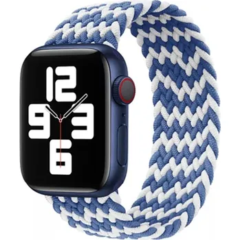 Nylonový pletený navlékací řemínek pro Apple Watch velikost XS Barva: Modrá/Bílá, Velikost: 38/40/41/42mm, Typ: 19