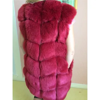 Prošívaná chlupatá vesta kožich dámský Barva: Vínová, Velikost: 6XL