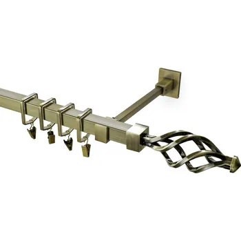 Garnýž kovová 140 cm jednořadá 20x20 Azur starozlatá