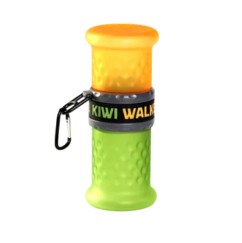 Miska pro psa Cestovní lahev Kiwi Walker Travel Bottle 2v1, zelená/oranžová, 750 + 500 ml