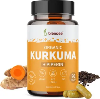 Přírodní produkt Blendea Kurkuma + Piperin Organic BIO 90 cps.