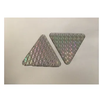 Samolepka 3D odrazka TROJÚHELNÍK 5x5x3,5cm - stříbrný 2ks