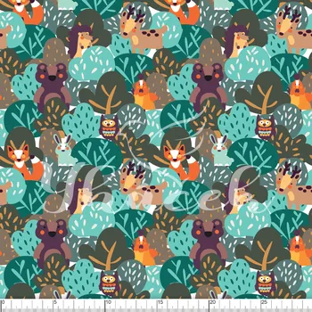 Zakázkový tisk, softshell, kočárkovina... Najdi mě v lese Látky k tisku: Kočárkovina