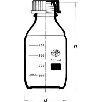 Láhev Láhev reagenční s červeným uzávěrem, SIMAX, Objem [ml]: 1000, GL [mm]: 45