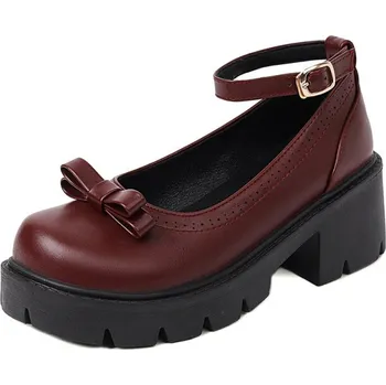 Dámské lodičky Lodičky s mašlí a páskem kolem kotníku GoodDayGirl Barva: Červená, Velikost: 35