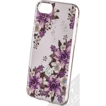 Pouzdro na mobilní telefon 1Mcz Trendy Fialové lilie za světla TPU ochranný kryt pro Apple iPhone 7, iPhone 8, iPhone SE (2020), iPhone SE (2022) bílá fialová (white purple)