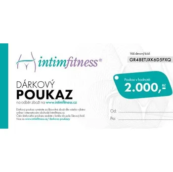 Virtshop Dárkový poukaz Intimfitness v hodnotě 2000 Kč