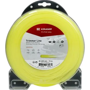Žací struna žlutá, kulatá, 2,65 mm x 72 m Kramp (KP-NL2772RKR) (Standardní typ žací struny pro sekání nízké i vysoké trávy, typ nylonové lanko kruhové, průměr 2,65 mm, délka 72 m.)