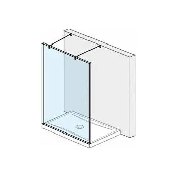 Sprchové dveře Jika Pure - Skleněná stěna pevná včetně dvou vzpěr, 1400x2000 mm, s úpravou Jika Perla Glass H2674220026681