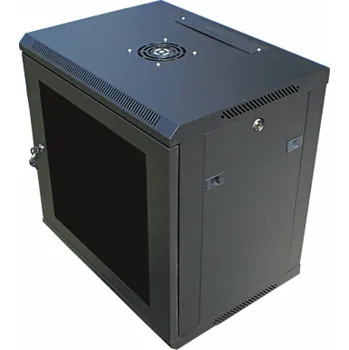 Rozvaděč DATACOM 19" rozvaděč nástěnný 12U/450mm černý, skleněné dveře