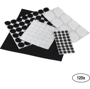 Podložka pod nábytek Walteco Sada filcových podložek, bílá/černá, 125 ks