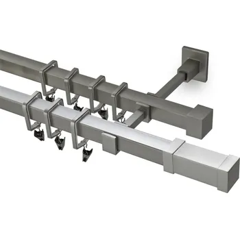Garnýž Garnýž kovová 220 cm dvouřadá - dvojitá 20x20 Zanotti matná stříbrná