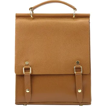 Městský batoh Dámský kožený batoh Vera Pelle Elsa - koňak