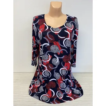 Dámská tunika Halenka MILOKA , Barva Červená, Velikost XXL50, Materiál 96% Viskoza 4% Lycra