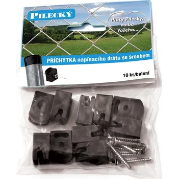 Příslušenství pro plot PILECKÝ Příchytka napínacího drátu se šroubem 10 ks černá
