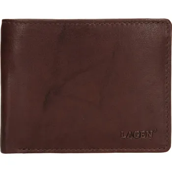 Peněženka Pánská kožená peněženka Lagen Kall - tmavě hnědá