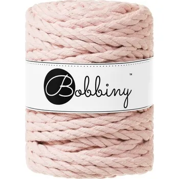 Příze Bobbiny bavlněná šňůra na macramé 3ply 9MM pastel pink