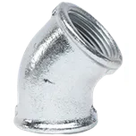 GEBO Litinové koleno FF 45° pozink Velikost: 6/4”