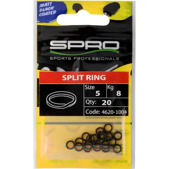 Kroužky Spro Matte Black Splitring 20 kg 8 mm
