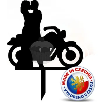 Jedlá dekorace na dort VypálímTi.cz Zápich do dortu - Svatební moto 3