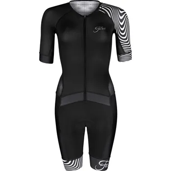 Cyklistické oblečení kombinéza FORCE TREAM LADY, černo-bílá Velikost: S